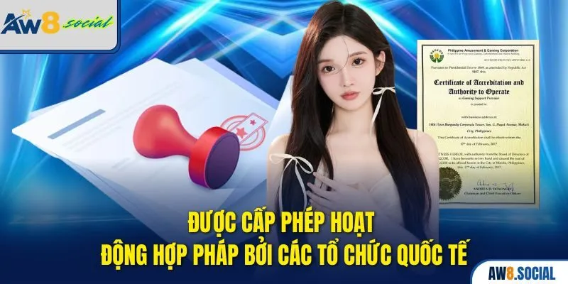 AW8 31 Được cấp phép hoạt động hợp pháp bởi các tổ chức quốc tế